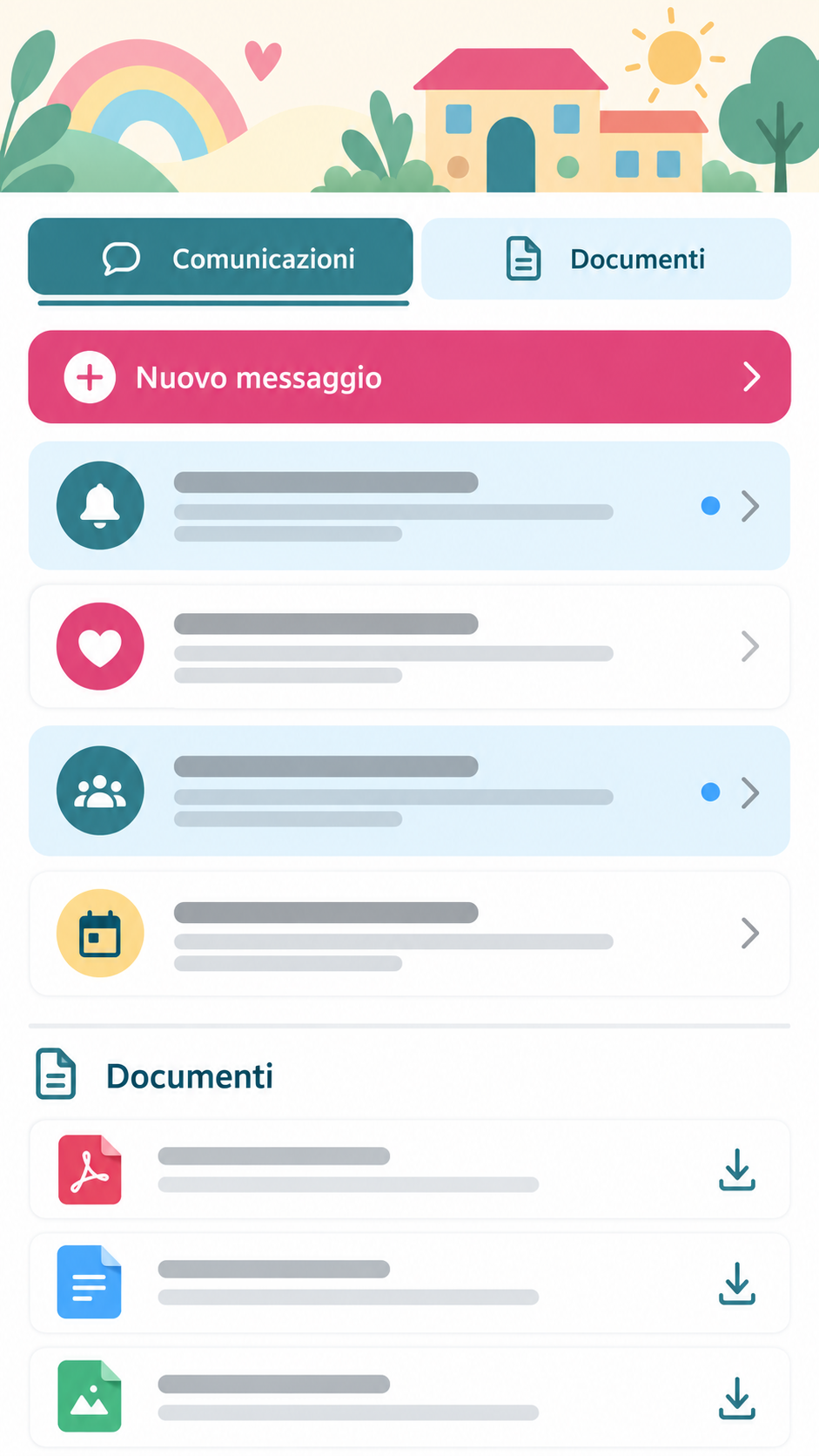 Mockup illustrativo delle comunicazioni e dei documenti di KitApp